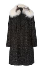 Pologeorgis Sumiko Fox Fur-trimmed Tweed Coat
