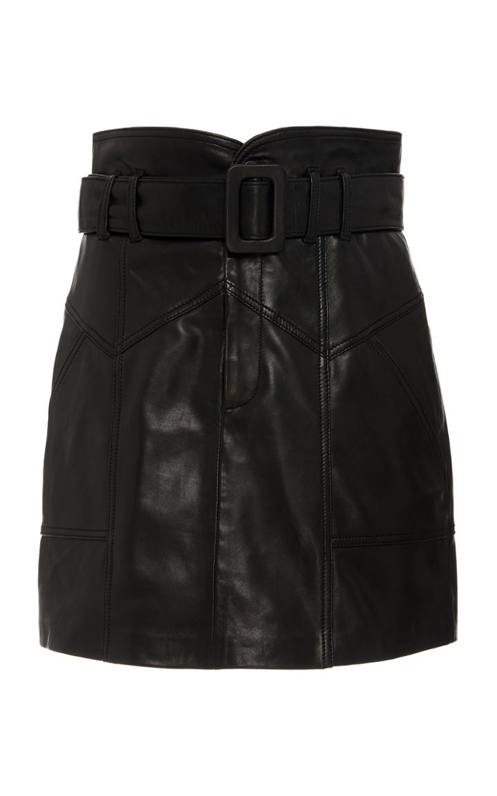 Marissa Webb Claire Belted Leather Mini Skirt