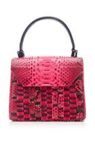 Nancy Gonzalez Lily Mini Woven Python Top Handle Bag
