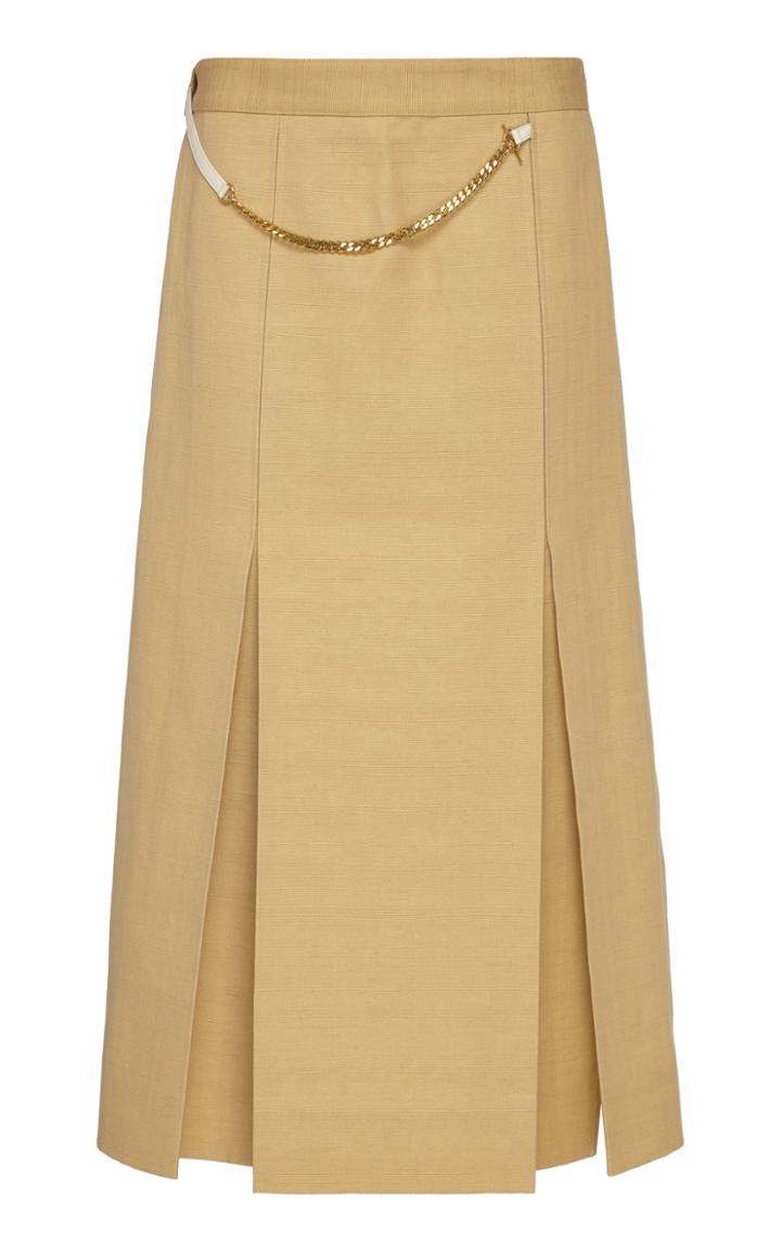 Moda Operandi Victoria Beckham Belted Cotton-linen Skirt Size: 4