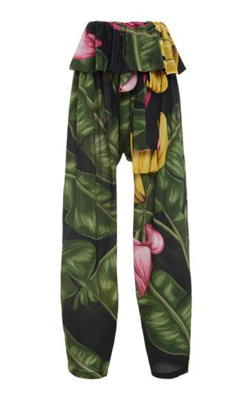 Triya Bananeira Silk Ruffle Pants