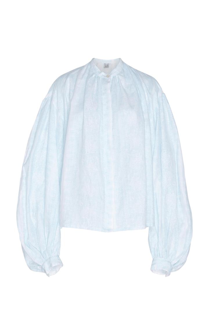 Thierry Colson Slava Printed Linen Blouse