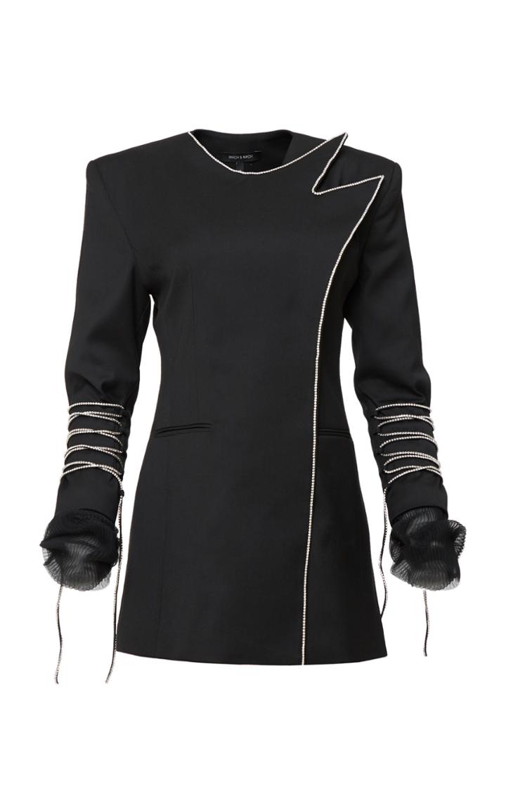 Moda Operandi Mach & Mach Crystal Trimmed Blazer Dress Size: Xs