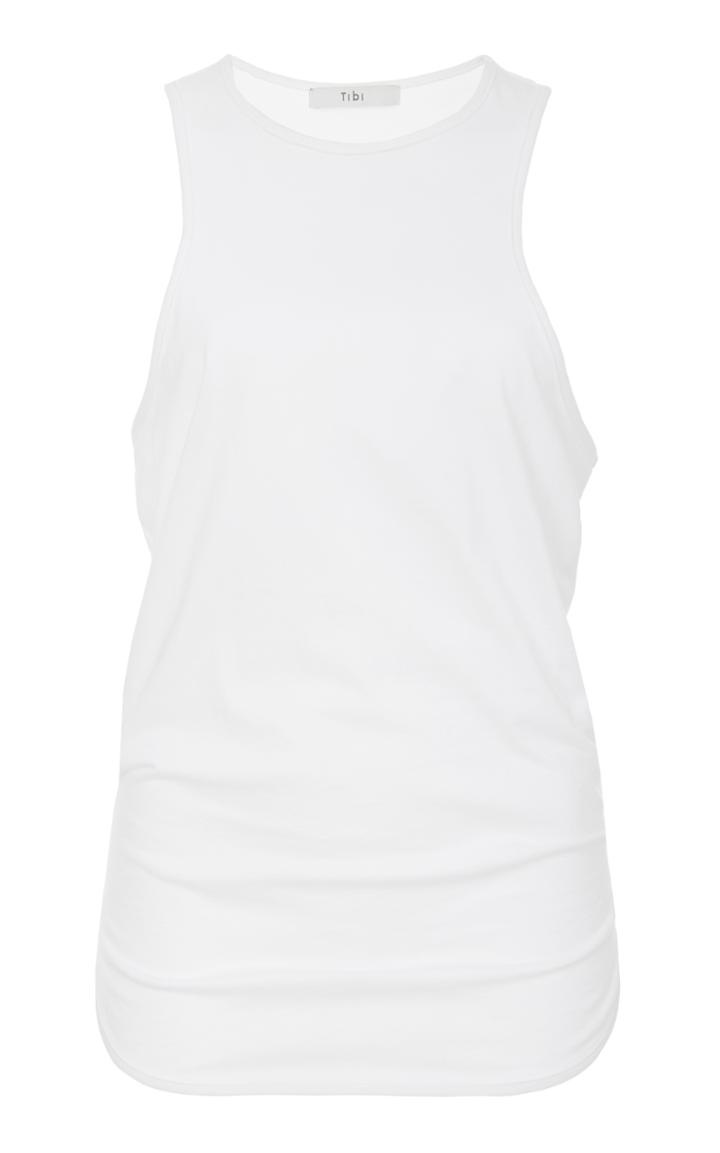 Tibi Shirred Cutout Tank