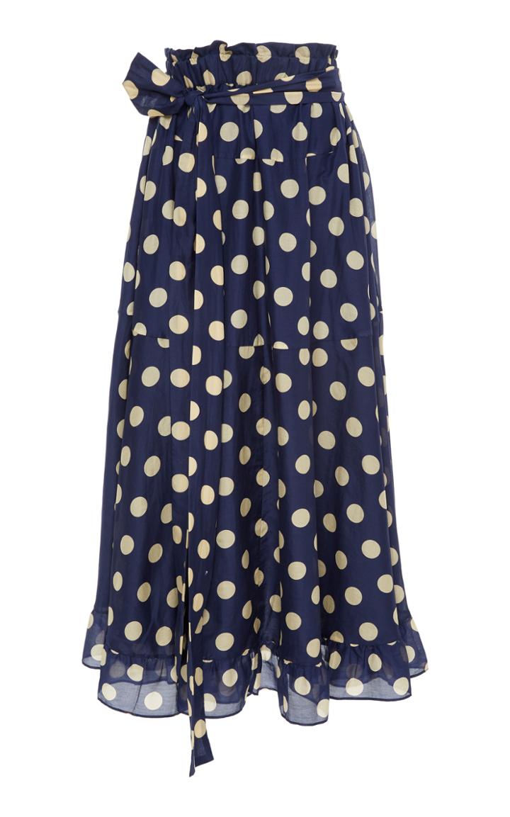 Lee Mathews Minnie Spot Silk Cotton Skirt