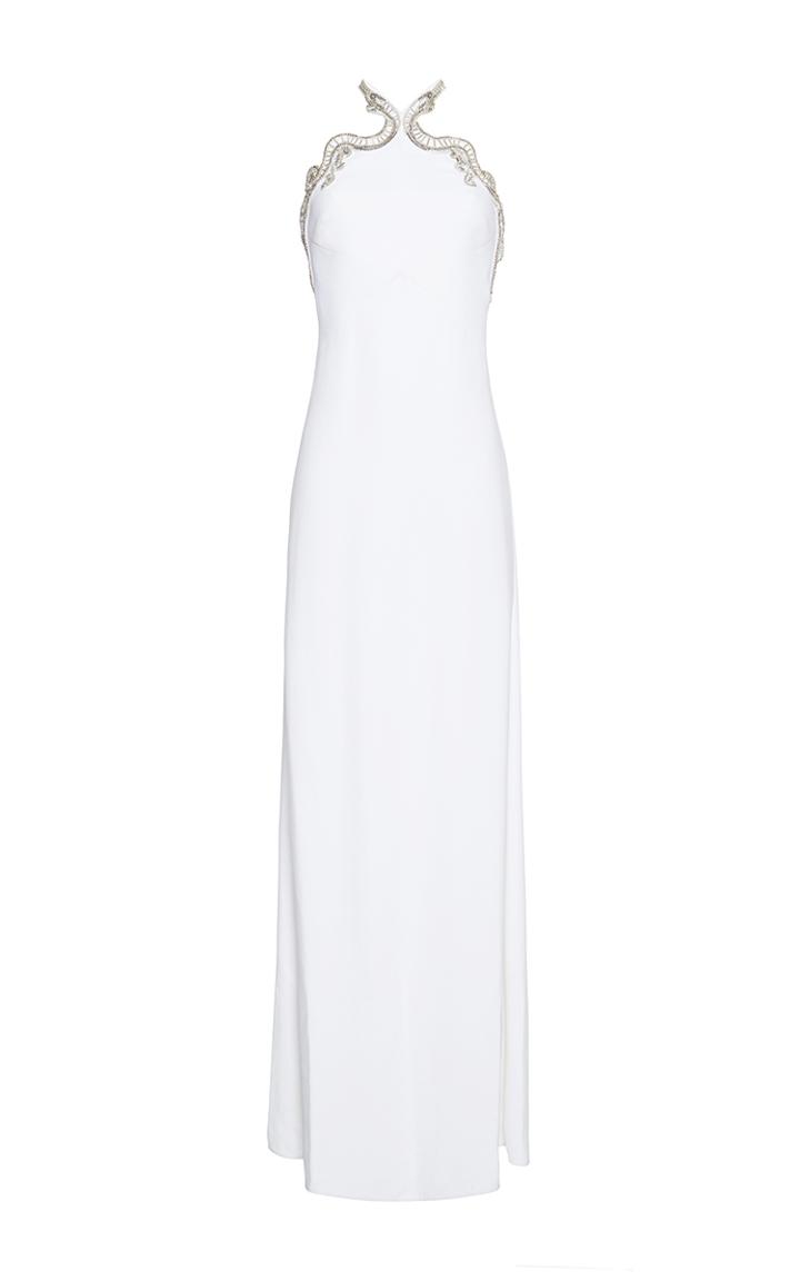 Roberto Cavalli Stretch Cady Halter Gown