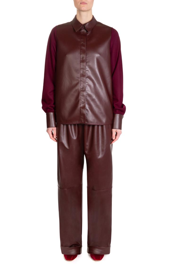 Moda Operandi Roksanda Paden Leather Look Button Front Top