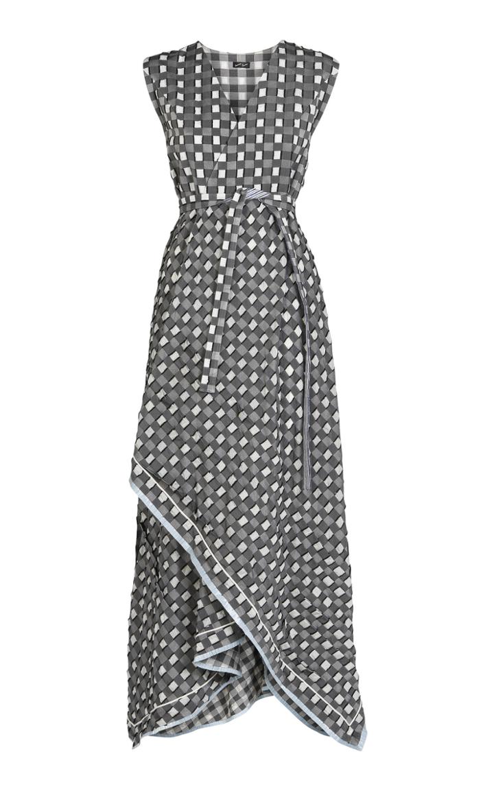 Amira Haroon Asymmetrical Cotton-silk Blend Midi Dress