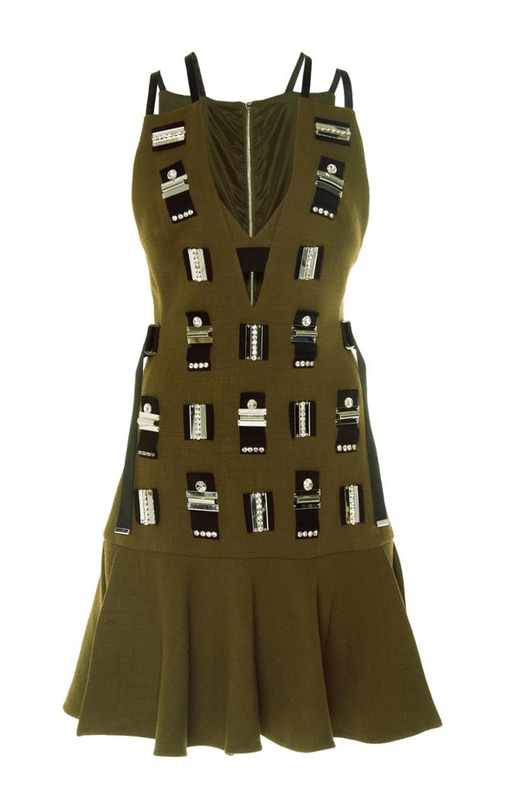 David Koma Embellished Wool Dress