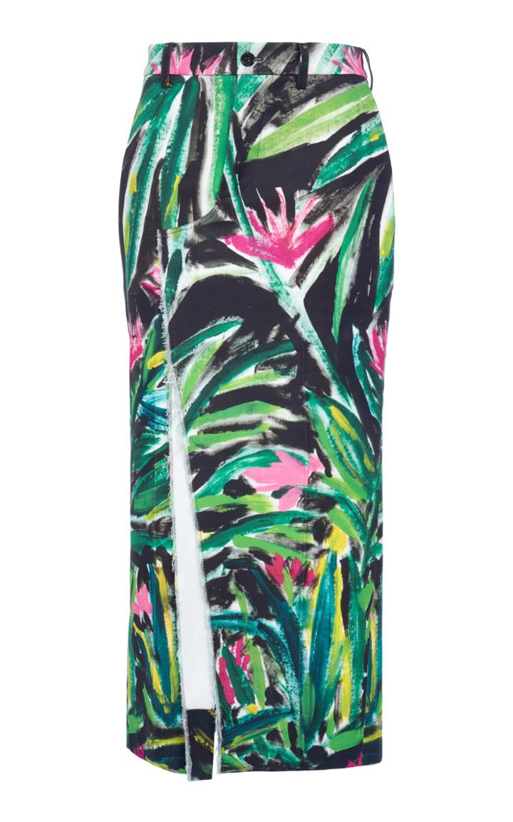 Moda Operandi Marni Flower-print Cotton Wrap-effect Midi Skirt Size: 36