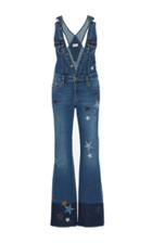 Red Valentino Star Patch Stone Wash Stretch Denim Jumpsuit