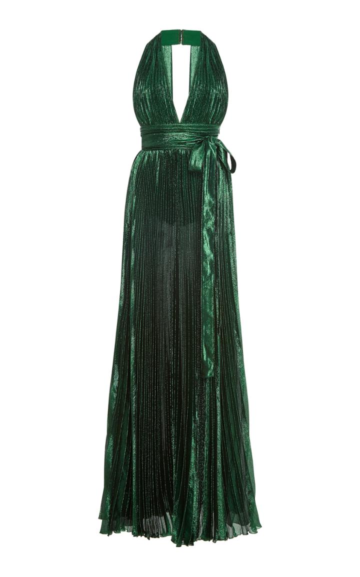Elie Saab Lame Crepe Georgette Gown