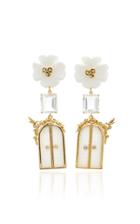 Brent Neale M'o Exclusive Large Clover Floral Archway Door Earrings