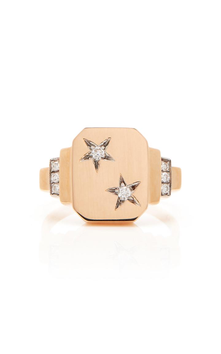 Melis Goral Luna Luce 14k Gold Diamond Ring