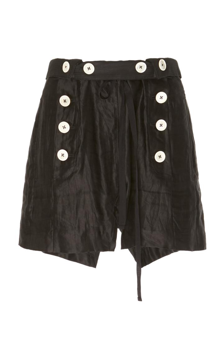 Ann Demeulemeester High-waist Linen-blend Mini Skirt