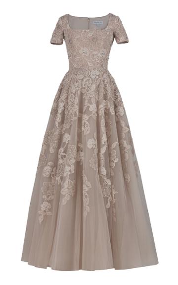 Rami Al Ali Embellished Guipure Evening Gown