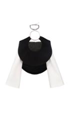 Moda Operandi Balmain Ring-detailed Cutout Crepe Cold-shoulder Top Size: 36