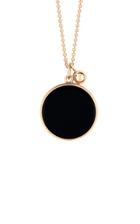 Ginette Ny Ever 18k Rose Gold Onyx Disc Necklace