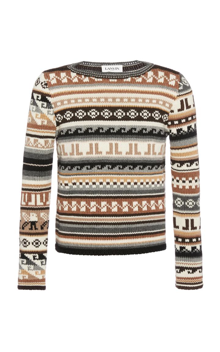 Lanvin Ribbed Knit Pattern Sweater