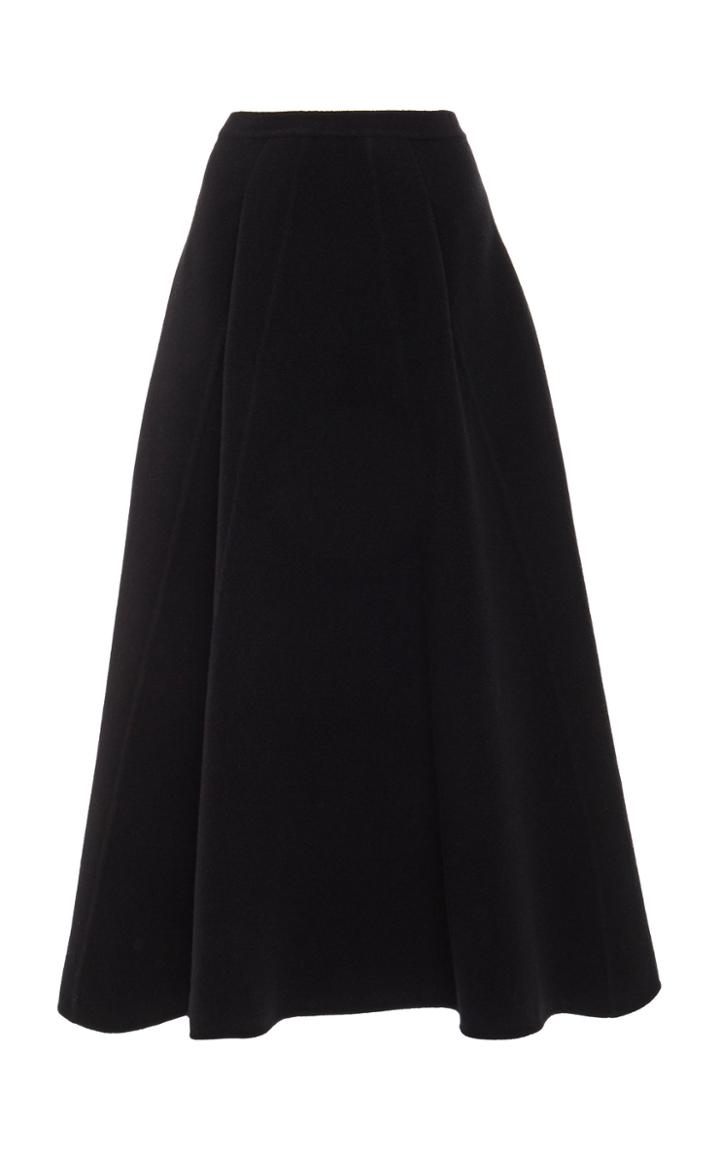 Brock Collection A-line Pleated Cashmere Skirt
