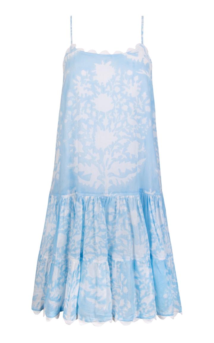 Moda Operandi Juliet Dunn Strappy Dress In Blue Palladio Print
