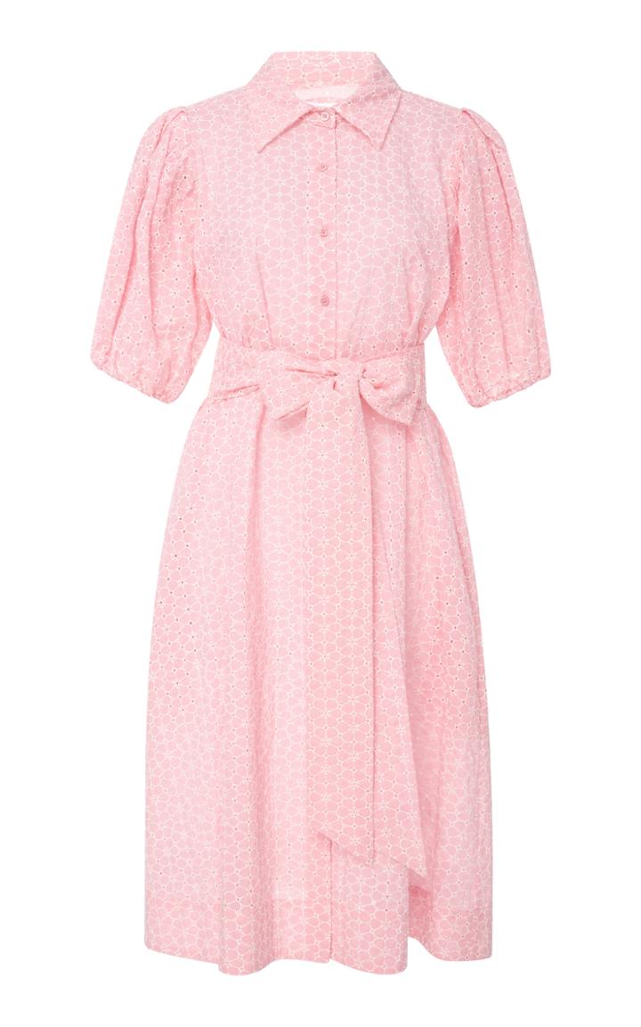 Lisa Marie Fernandez Tie-front Broderie Anglaise Midi Dress
