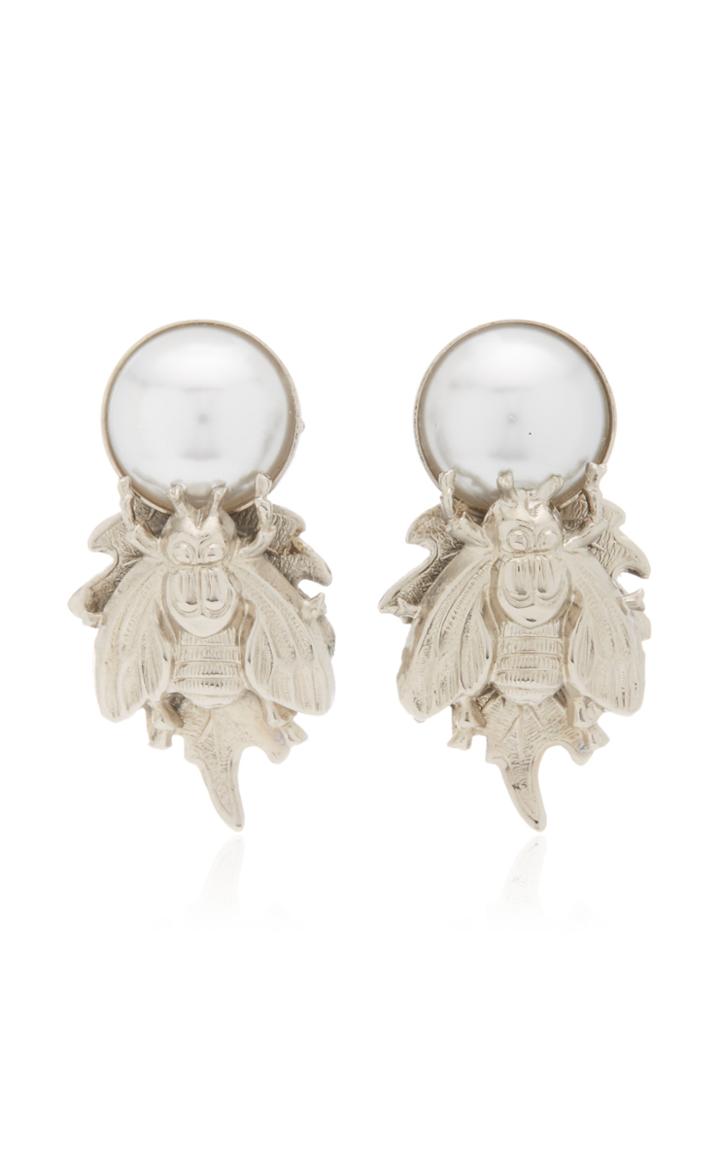 Moda Operandi Rodarte Pearl Embellished Fly Stud Earrings