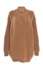 Alberta Ferretti Wool Mock Neck Sweater Mini Dress