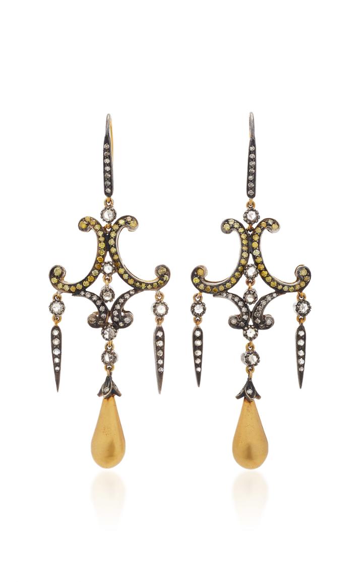 Amrapali Gold Chandelier Earrings With Diamond