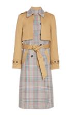 Moda Operandi Veronica Beard Marika Convertible Plaid Double-breasted Trench Coat