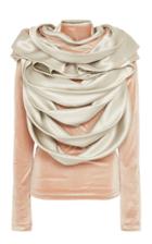 Moda Operandi Y/project Draped Ribbon Satin Velvet Top Size: 34