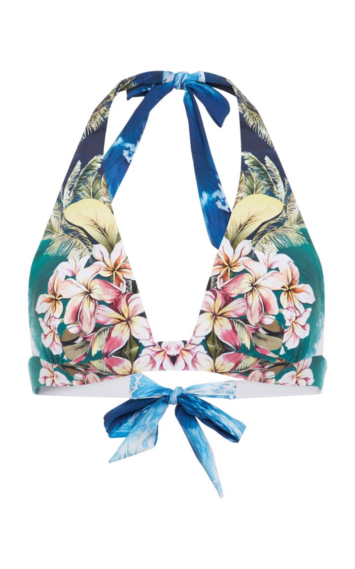 Stella Mccartney Iconic Prints Padded Triangle Bikini Top