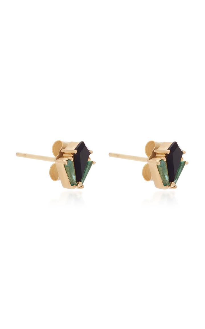 Moda Operandi Doryn Wallach Dorothy Emerald Stud Earrings