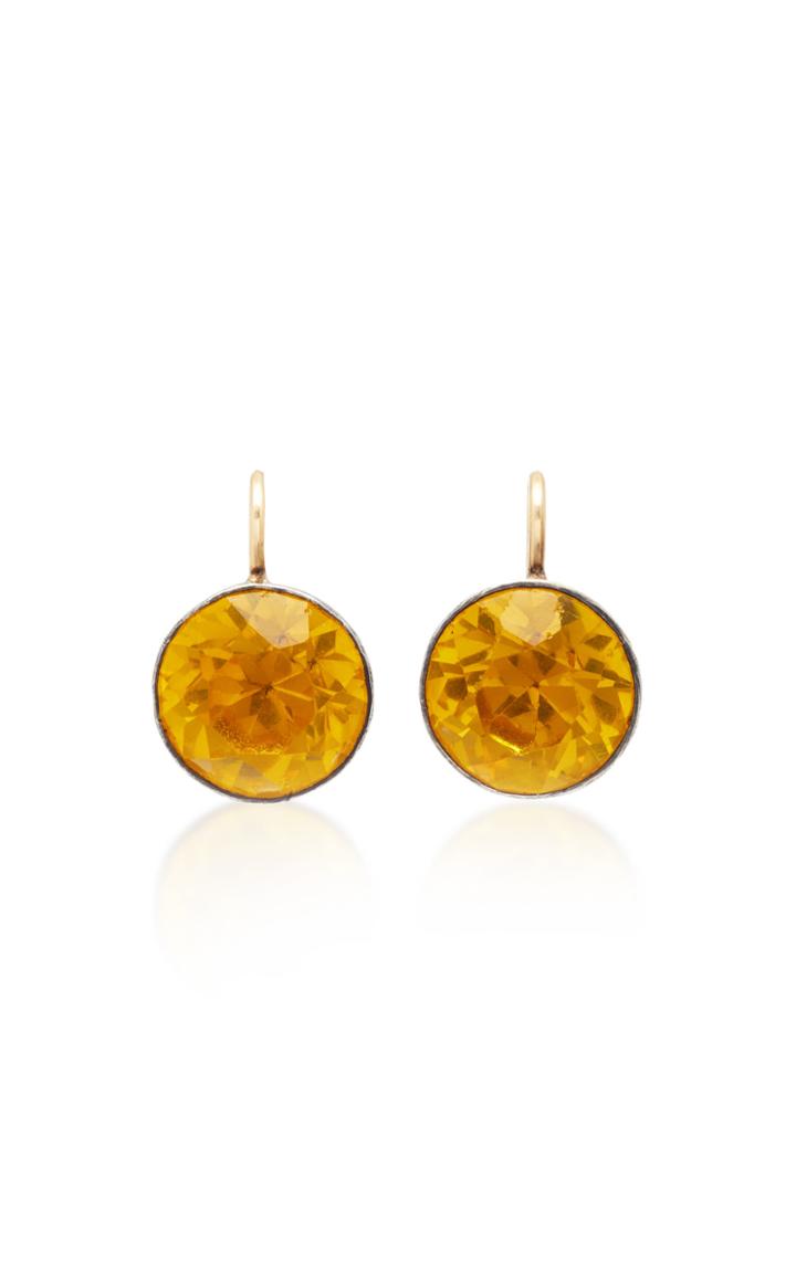 Vela One-of-a-kind Georgian Yellow Paste Earrings