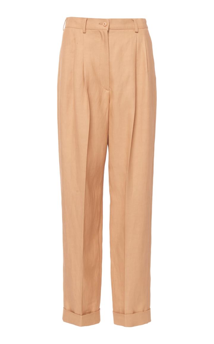 Alberta Ferretti Oversized Pleated Twill Pants