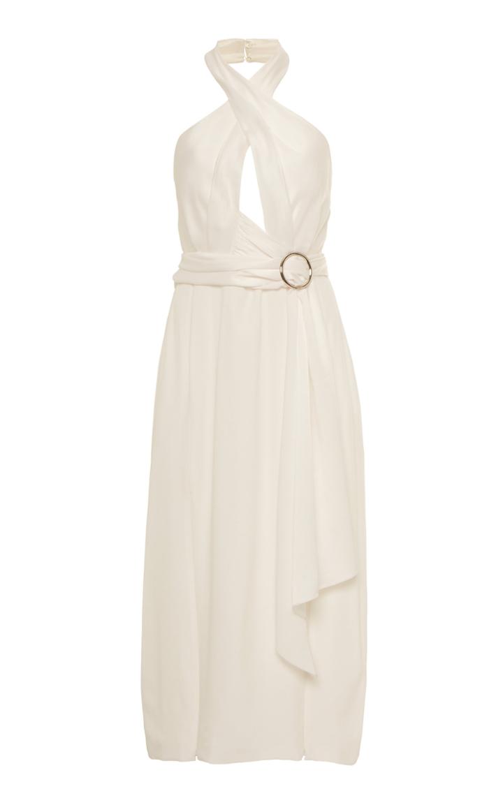 Moda Operandi Burnett New York Belted Charmeuse Halter Dress Size: 0