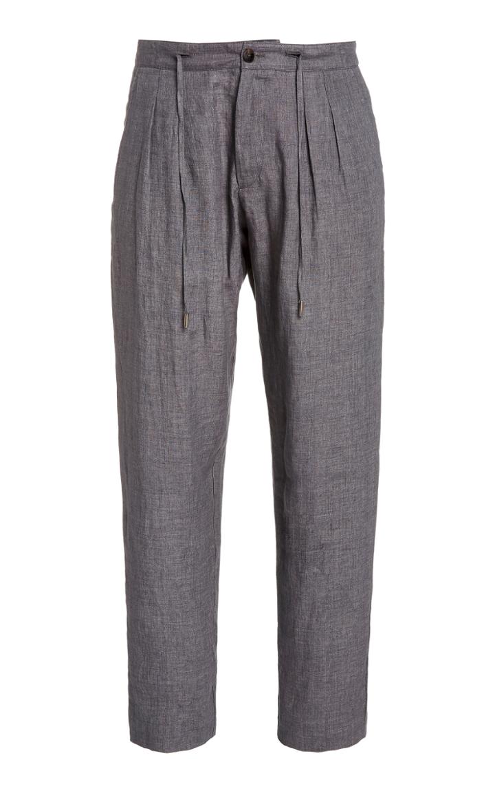 Eidos Linen Straight-leg Trousers