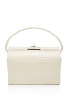 Gu De Milky Croc-effect Leather Top Handle Bag