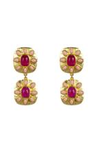 Valre Maria Gold-plated Jade And Coral Earrings