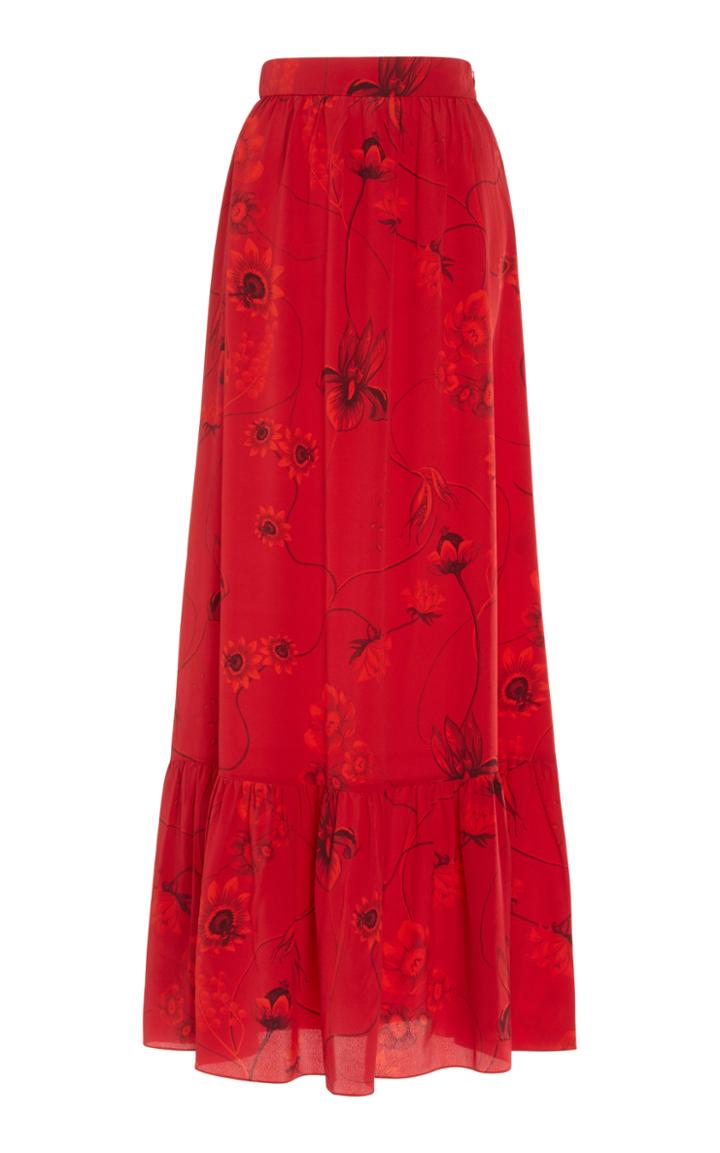 Borgo De Nor Jaqueline Printed Silk-crepe Maxi Skirt