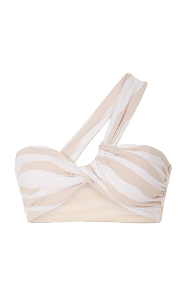 Onia Alise One-shoulder Printed Bikini Top