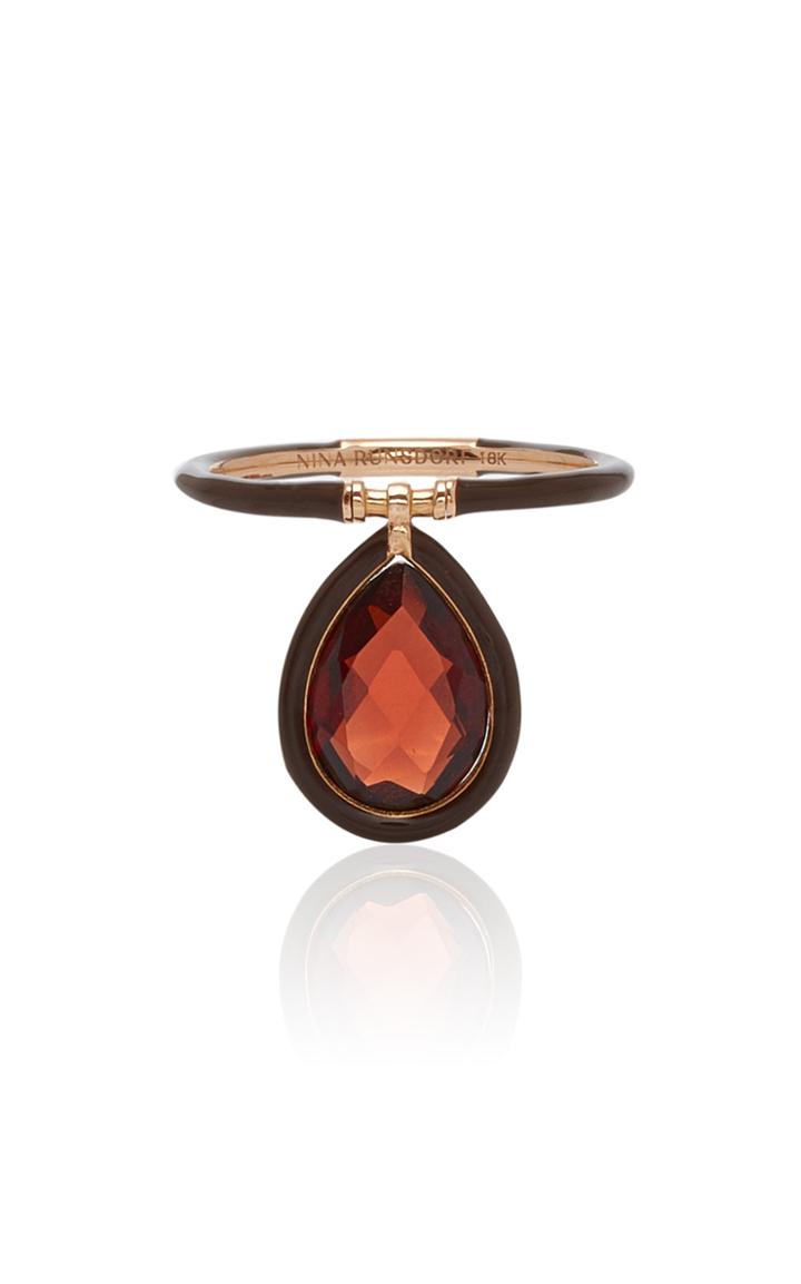 Moda Operandi Nina Runsdorf The Artist Chocolate Enamel Medium Ring Size: 6.5