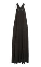 Moda Operandi Victoria Beckham Tie-detailed Draped Silk Maxi Dress