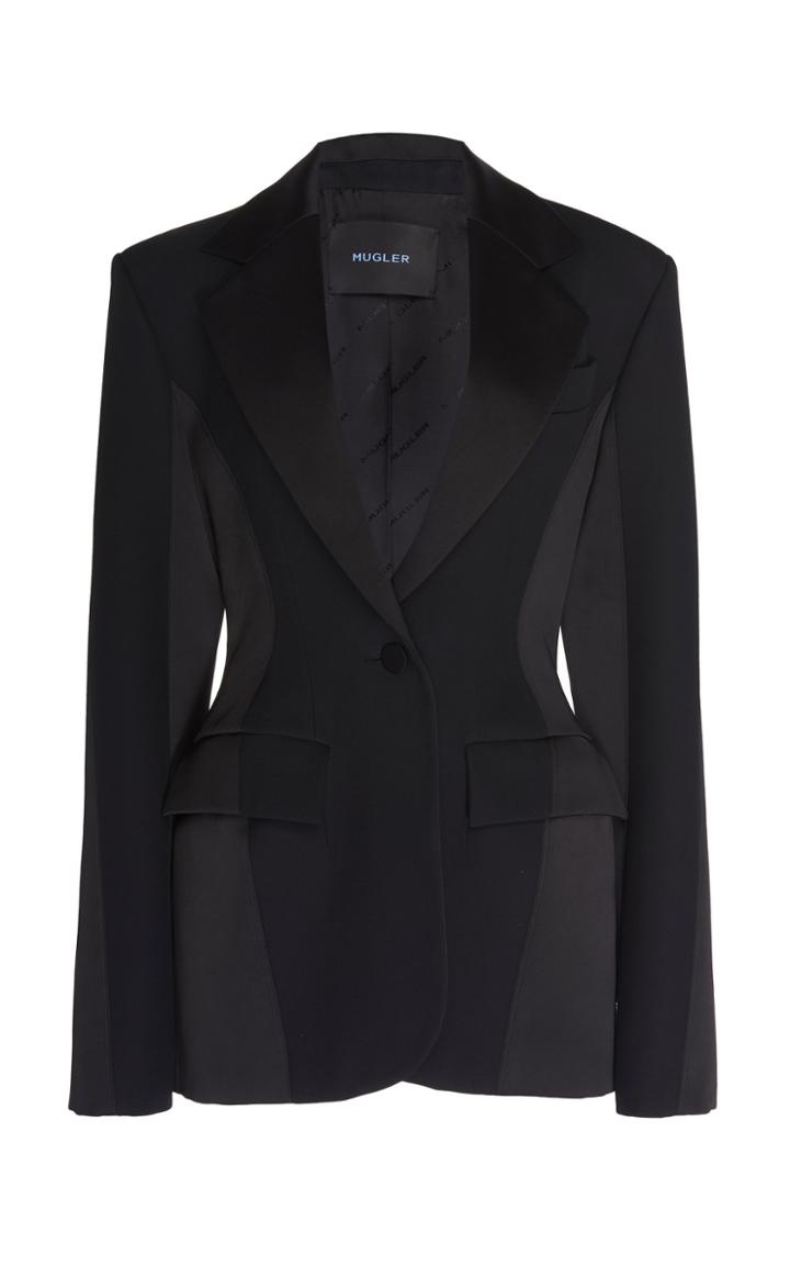 Mugler Structured Wool Blazer Jacket