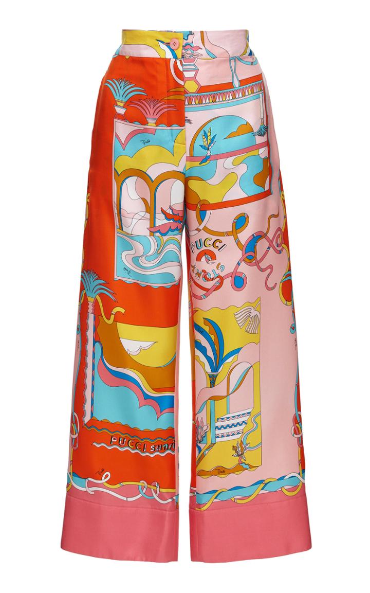 Emilio Pucci Printed Satin Culottes