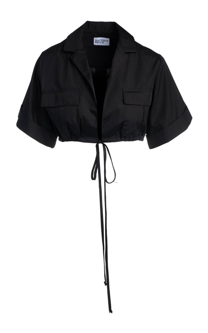 Matthew Bruch Cropped Safari Pima Cotton Shirt