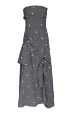 Rejina Pyo Marta Gingham Embroidered Cotton-blend Maxi Dress