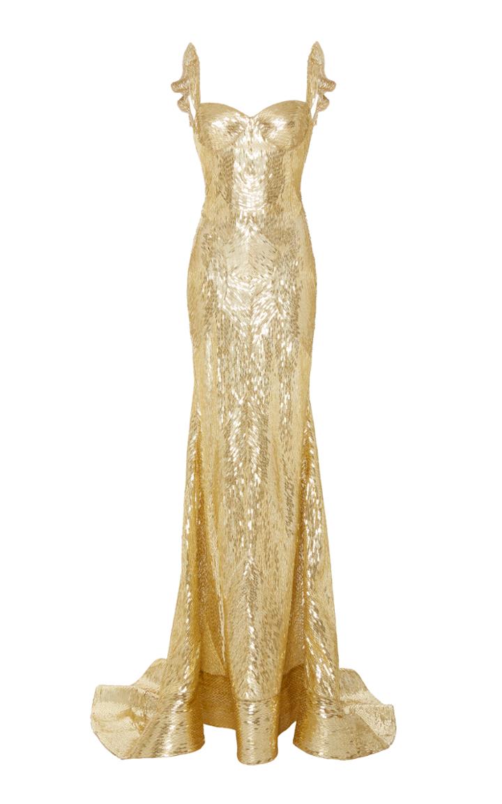 Naeem Khan Sweetheart Sequin Embellished Gown