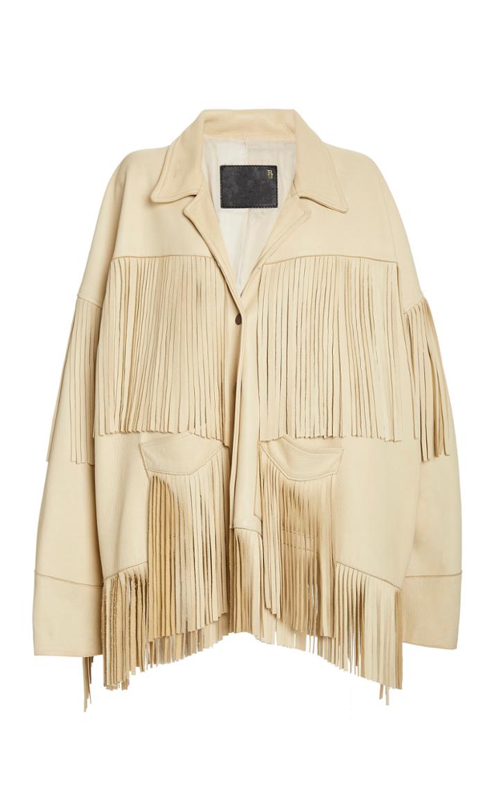 Moda Operandi R13 Oversized Fringed Leather Jacket