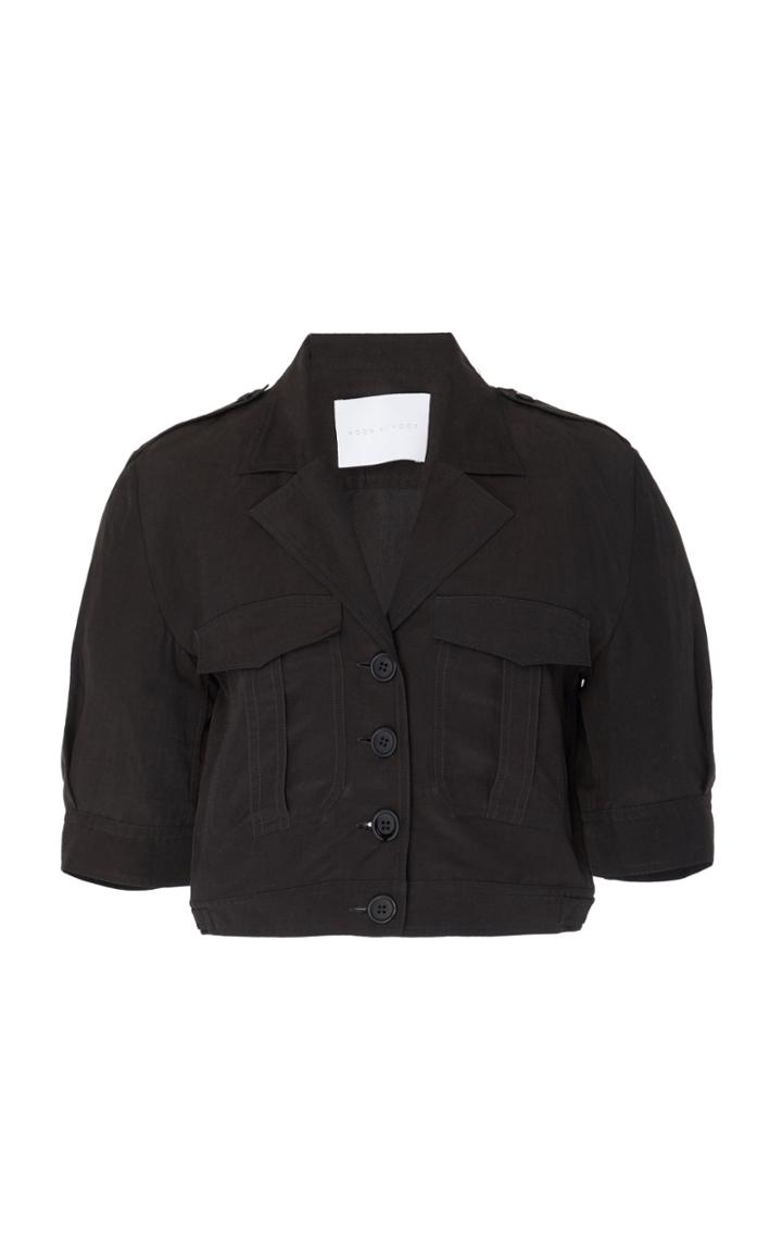Noon By Noor Jack Short Sleeve Linen And Silk Blend Jacket